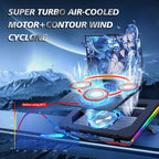 COOLCOLD RGB Laptop Cooling Pad – Ultra-Quiet USB Cooler with Fast Heat Dissipation & Adjustable Stand