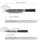 Laser Damascus Kitchen Knife & Scissors Set – Stainless Steel Sharp Chef Knives with Sharpening Rod for Cooking