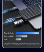 Unnlink 2-in-1 USB Type-C Data Cable – 100W PD Fast Charging & 40Gbps Thunderbolt 4/3 Compatible