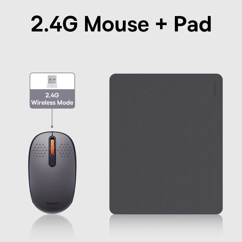 Baseus Wireless Mouse Bluetooth 5.0 Computer Mice and Keyboard with 2.4GHz USB Receiver for MacBook Tablet Laptop PC Gamer Mouse