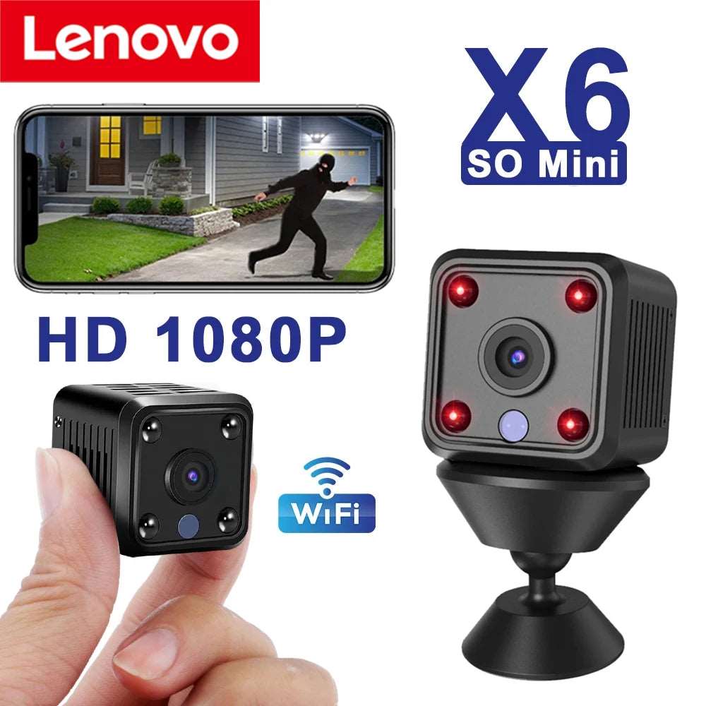 Lenovo Mini 1080P HD Camera Smart Life Wireless WiFi Remote Monitor Camera With Built-In Battery Video Night Home Security CAM