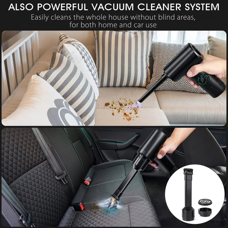 7500mAh Portable Compressed Air Duster – Cordless Multi Air Blower & Vacuum Cleaner for Keyboard & Computer Cleaning