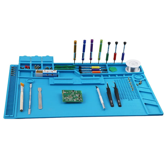 Soldering Station Silicone Work Mat – Heat-Resistant 932°F, Anti-Static Magnetic Mat for Electronics, Phone & Laptop Repair