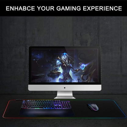 1 Pcs Large Gaming Mouse Pad Light Modes Touch Control Extended Soft Computer Keyboard Mat Non-Slip Rubber Base