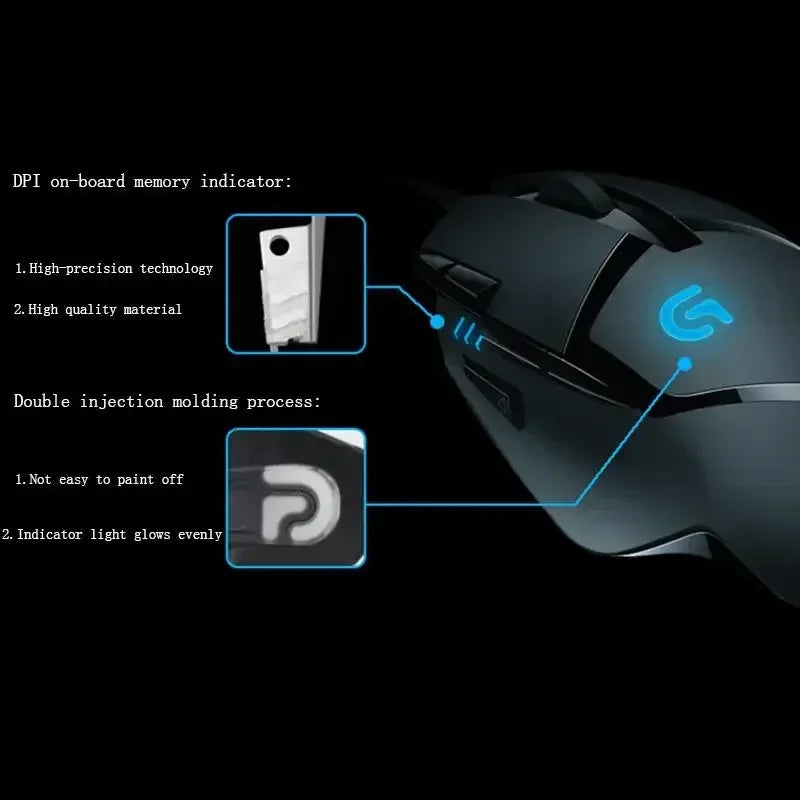 Logitech G402 Hyperion Fury Gaming Mouse Ultra-Fast Wired Sensor – 4000 DPI, 8 Buttons