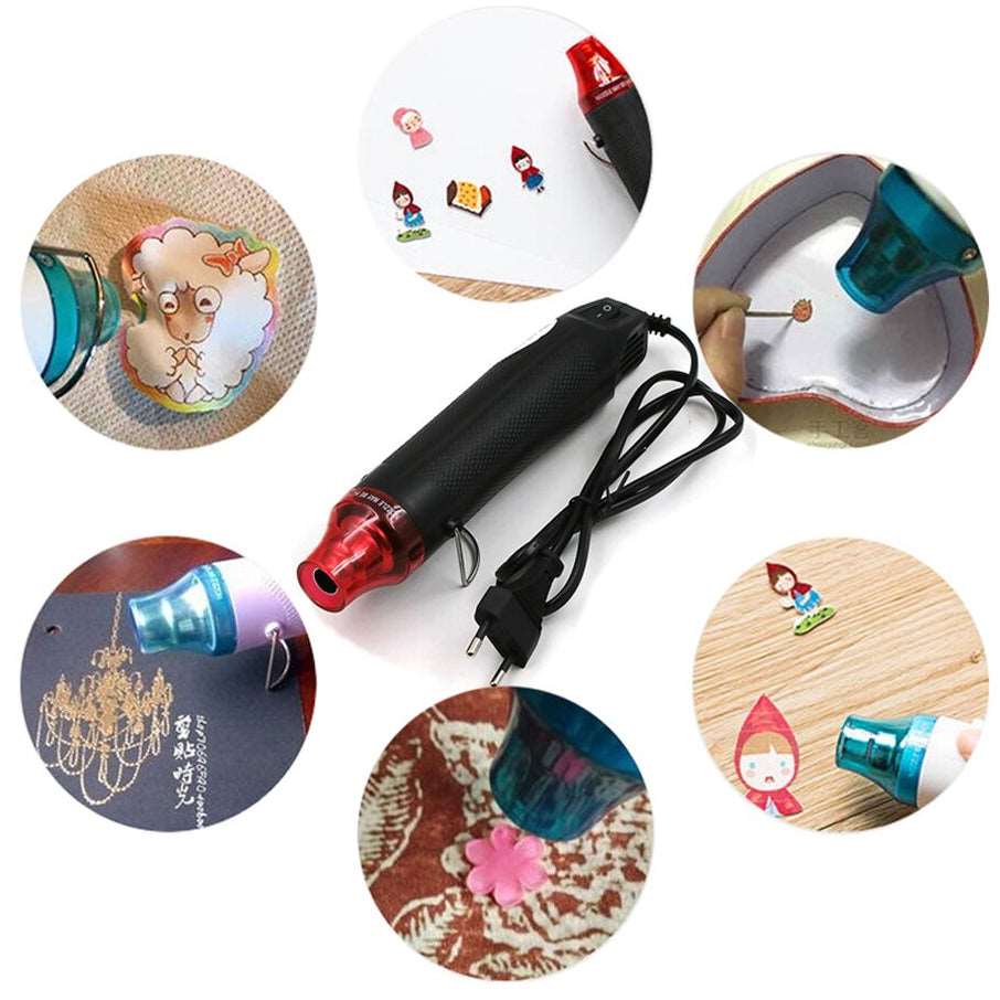 300W Heat Gun Hot Air Electrical Power Mini Gun Blower Handheld with Heat Shrink Butt for DIY Soldering Craft Embossing Wrapping