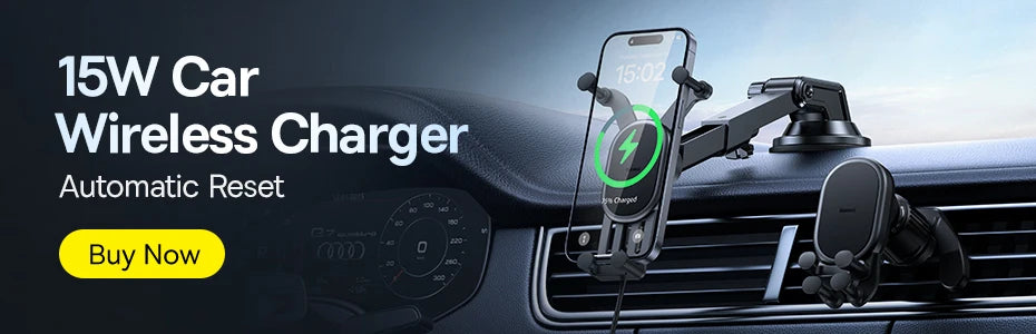 Baseus Car Wireless Charger Car Phone Holder Auto for iPhone 15 Samsung Xiaomi Phone Holder Car Holder 15W Air Vent Mount Holder