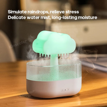 KINSCOTER Rain Clouds Zen Style Ultrasonic Air Humidifier & Essential Oil Diffuser - USB Desktop