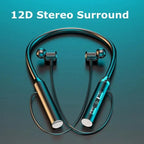 Wireless Neckband Bluetooth Earphones – HiFi 9D Stereo, Waterproof, Long Battery Life, Comfortable & Sweat-Resistant for Running, Gym, Travel, and Daily Use