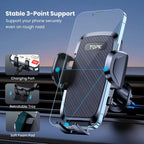 TOPK 2-in-1 Car Phone Holder – Handsfree Mount for Dashboard & Air Vent, Compatible with iPhone, Samsung & Android