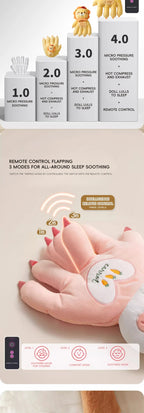 AIBEDILA Baby Sleep Aid Pillow – Soothing Hand Palm Design for Infants & Toddlers Remote-Controlled, Heatable & Soft Plush Comfort for Peaceful Sleep and Cuddle Time