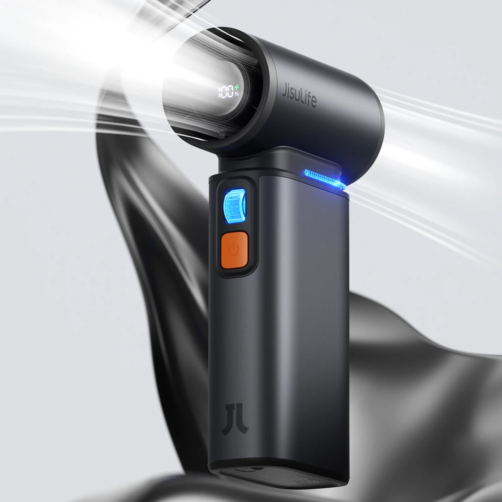 JISULIFE Portable Handheld Fan – 100-Speed Turbo, 9000mAh Rechargeable with LED Display