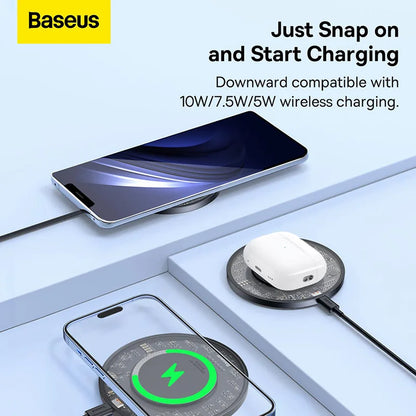 Baseus 15W Qi Wireless Charger For iPhone 14 13 12 For Airpods Visible Fast Wireless Charging Pad For Samsung S22 Xiaomi 13 Poco