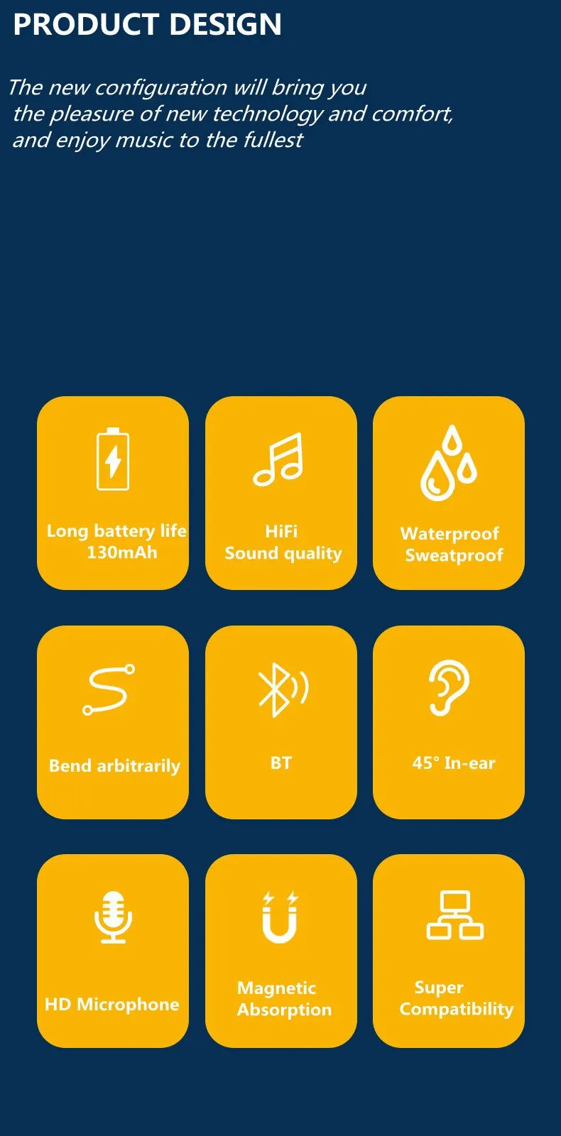 Wireless Neckband Bluetooth Earphones – HiFi 9D Stereo, Waterproof, Long Battery Life, Comfortable & Sweat-Resistant for Running, Gym, Travel, and Daily Use