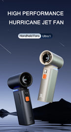 JISULIFE Portable Handheld Fan – 100-Speed Turbo, 9000mAh Rechargeable with LED Display