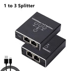 1000Mbps Ethernet Splitter – 1-in-4-Out RJ45 LAN Adapter Cat6 Gigabit Network Switch for PC, Laptop, TV Box & Router