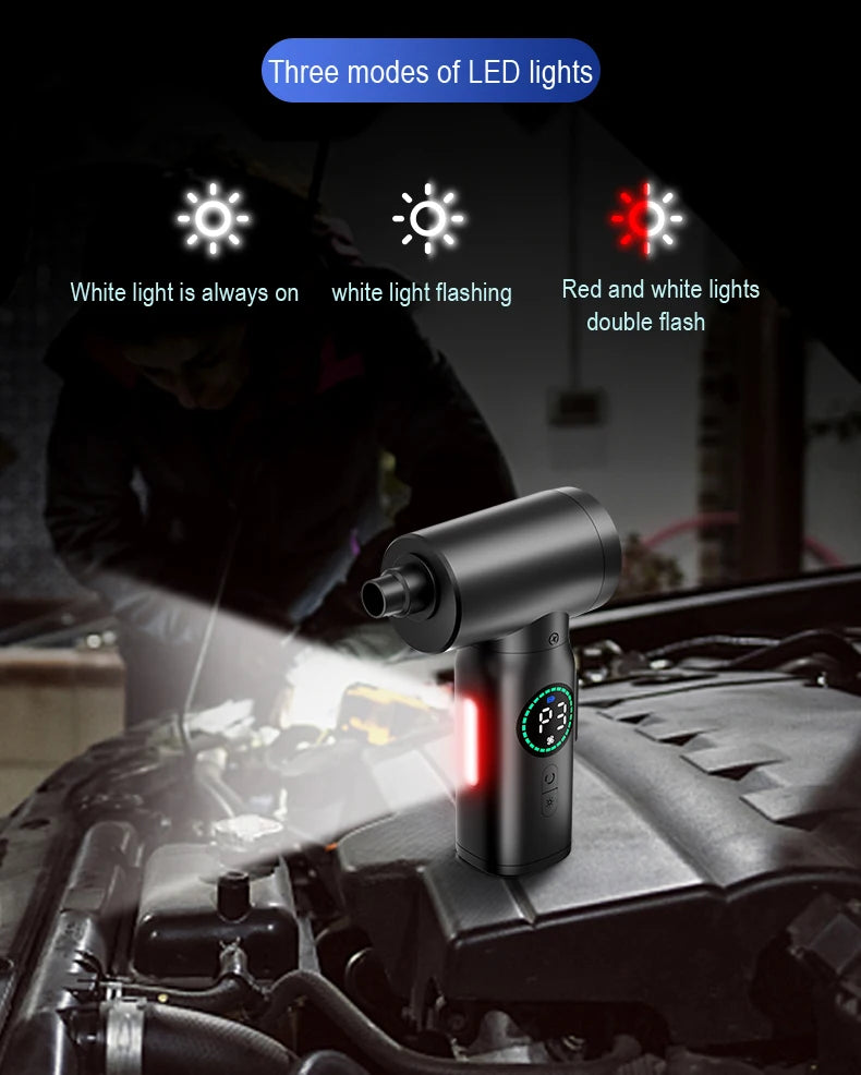 7500mAh Portable Compressed Air Duster – Cordless Multi Air Blower & Vacuum Cleaner for Keyboard & Computer Cleaning