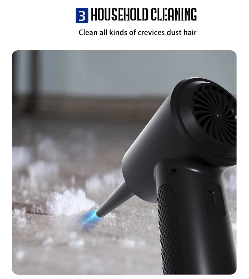 Portable Air Duster for Computer Cleaning – 51000RPM Cordless Compressed Air Blower with LED Light for PC & Keyboard