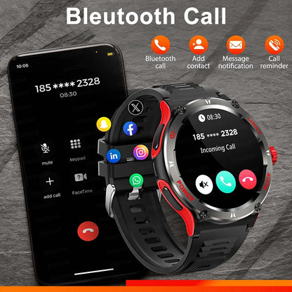 2024 New Outdoor Sport Smartwatch – GPS, Compass, LED Flashlight, 3ATM Waterproof, BT5.3 Call for Huawei & Xiaomi