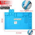 Soldering Station Silicone Work Mat – Heat-Resistant 932°F, Anti-Static Magnetic Mat for Electronics, Phone & Laptop Repair