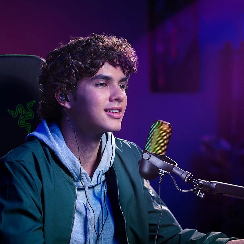 Razer Seiren V3 Chroma RGB Microphone – Tap-to-Mute, Game & Stream Reactive Lighting, Supercardioid Condenser Mic