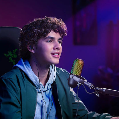Razer Seiren V3 Chroma RGB Microphone – Tap-to-Mute, Game & Stream Reactive Lighting, Supercardioid Condenser Mic