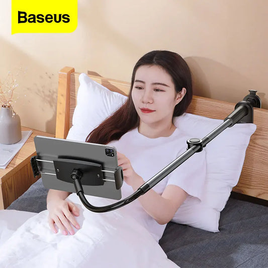 Baseus-Universal Flexible Phone Holder, 360 Rotating, Long Arm, Lazy Clip, Bed Desktop Stand, iPhone, iPad, Tablet