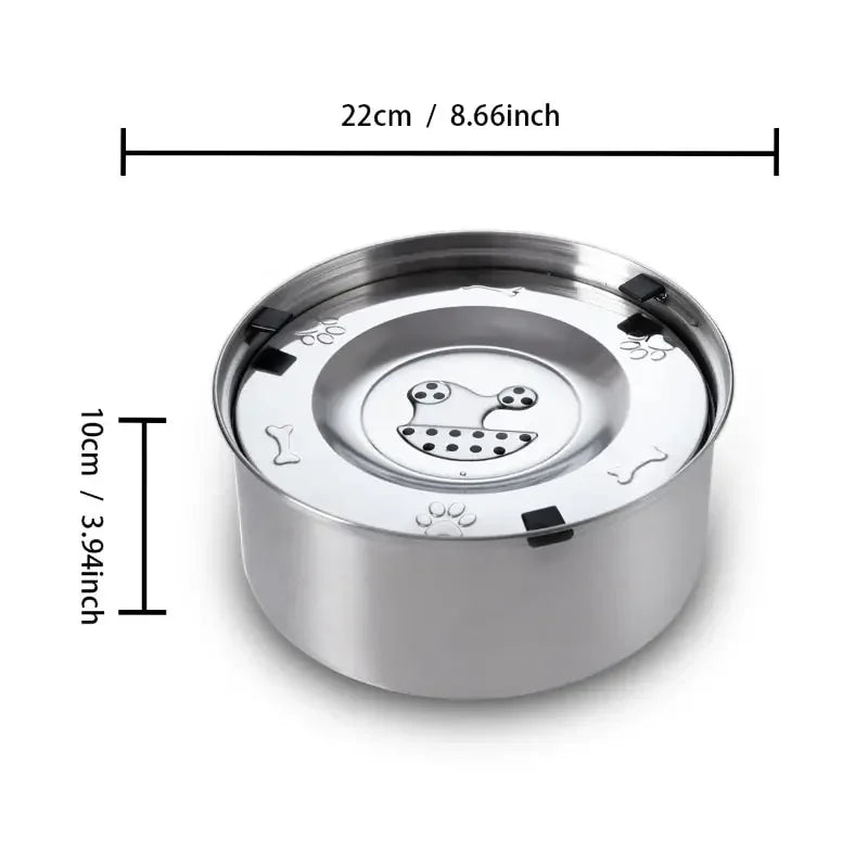 Big Capacity Stainless Steel Dog & Cat Water Bowl – No-Spill, Anti-Splash, Non-Slip Pet Feeder