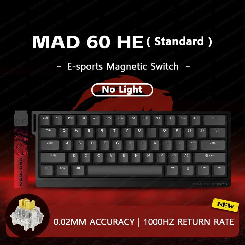 MADLIONS Mad60 Mad68 HE Mechanical Keyboard Magnetic Switch Madcatz Mad60he Wired Game Keyboard Rapid Trigger Custom Keyboard