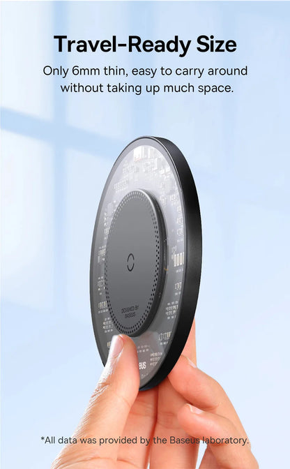 Baseus 15W Qi Wireless Charger For iPhone 14 13 12 For Airpods Visible Fast Wireless Charging Pad For Samsung S22 Xiaomi 13 Poco