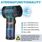 Portable Air Duster for Computer Cleaning – 51000RPM Cordless Compressed Air Blower with LED Light for PC & Keyboard