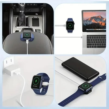 Portable Apple Watch Charger Type-C & Lightning | Wireless Magnetic Fast Charging Dock – Series Ultra 9 8 7 6 SE