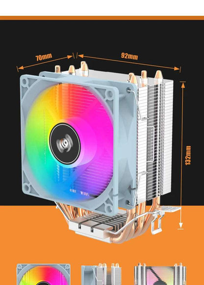 Aigo CPU Cooler 2 4 Heat Pipes PC Radiator Cooling 3PIN PWM Silent Rgb Fan For Intel  1700 1150 1155 1156 1366 AM2/AM3/AM4 AMD