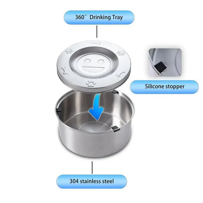 Big Capacity Stainless Steel Dog & Cat Water Bowl – No-Spill, Anti-Splash, Non-Slip Pet Feeder