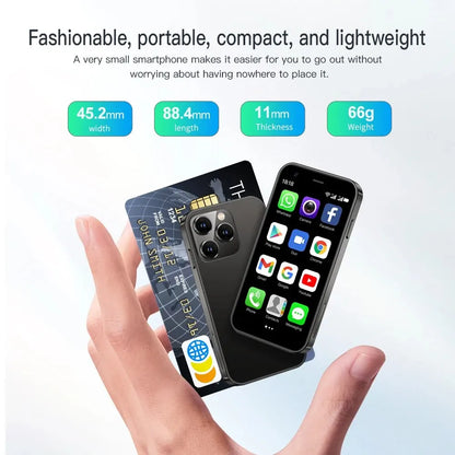 SERVO Mini Smart Phone - 3.0'' Pure Android, Dual SIM, WiFi, GPS, 2GB RAM/16GB Storage, Type-C Charging