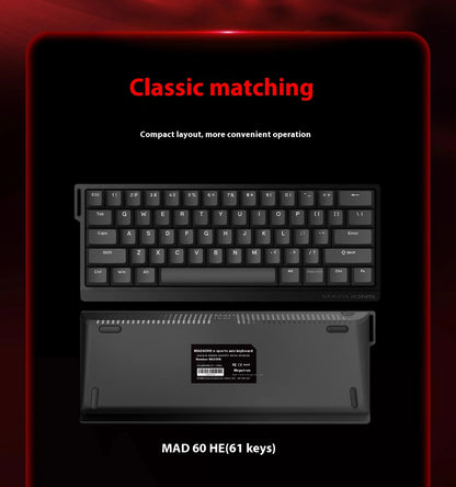 MADLIONS Mad60 Mad68 HE Mechanical Keyboard Magnetic Switch Madcatz Mad60he Wired Game Keyboard Rapid Trigger Custom Keyboard