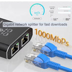 1000Mbps Ethernet Splitter – 1-in-4-Out RJ45 LAN Adapter Cat6 Gigabit Network Switch for PC, Laptop, TV Box & Router