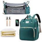3-in-1 Diaper Bag & Foldable Baby Bed – Waterproof Travel Backpack with USB Charging, Large Capacity & Multi-Function Design