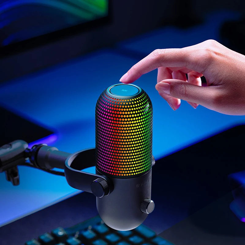 Razer Seiren V3 Chroma RGB Microphone – Tap-to-Mute, Game & Stream Reactive Lighting, Supercardioid Condenser Mic