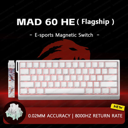 MADLIONS Mad60 Mad68 HE Mechanical Keyboard Magnetic Switch Madcatz Mad60he Wired Game Keyboard Rapid Trigger Custom Keyboard