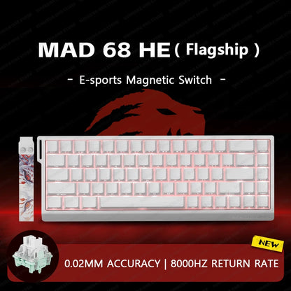 MADLIONS Mad60 Mad68 HE Mechanical Keyboard Magnetic Switch Madcatz Mad60he Wired Game Keyboard Rapid Trigger Custom Keyboard