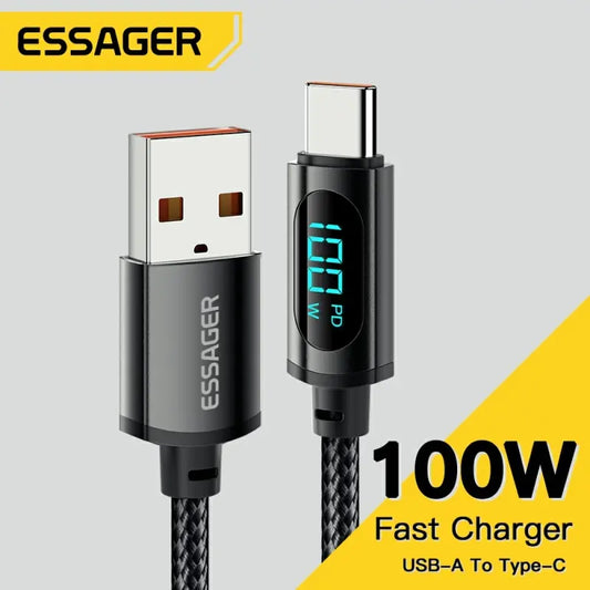 Essager USB Type C Cable - 66W/100W Fast Charging Data Cable for Huawei, Honor, Xiaomi, Samsung