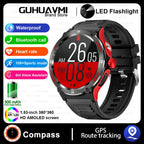 2024 New Outdoor Sport Smartwatch – GPS, Compass, LED Flashlight, 3ATM Waterproof, BT5.3 Call for Huawei & Xiaomi