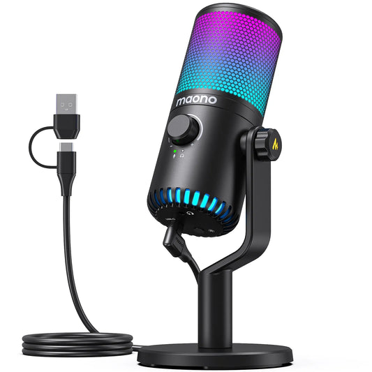 Maono USB Gaming Microphone With Type C Adapter