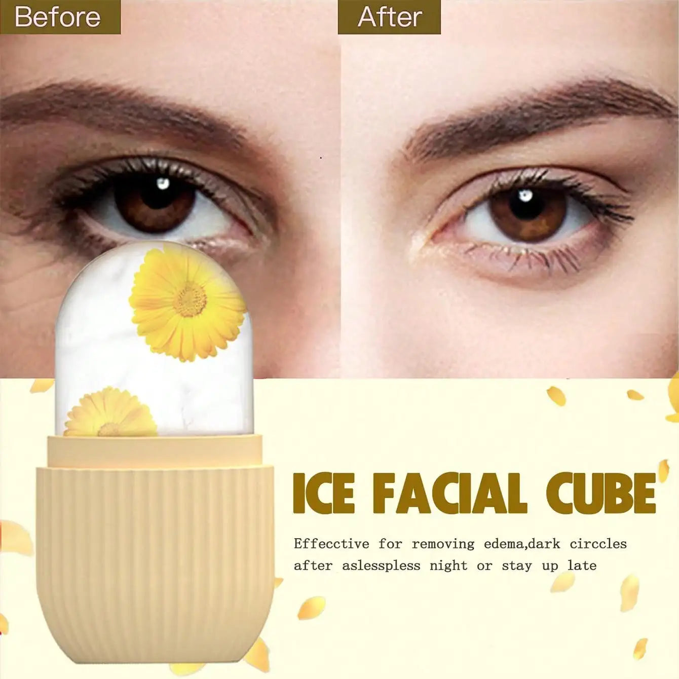 GlowFreeze Ice Roller for Face & Eyes – Cooling Silicone Beauty Massager for Tight, Fresh & Radiant Skin