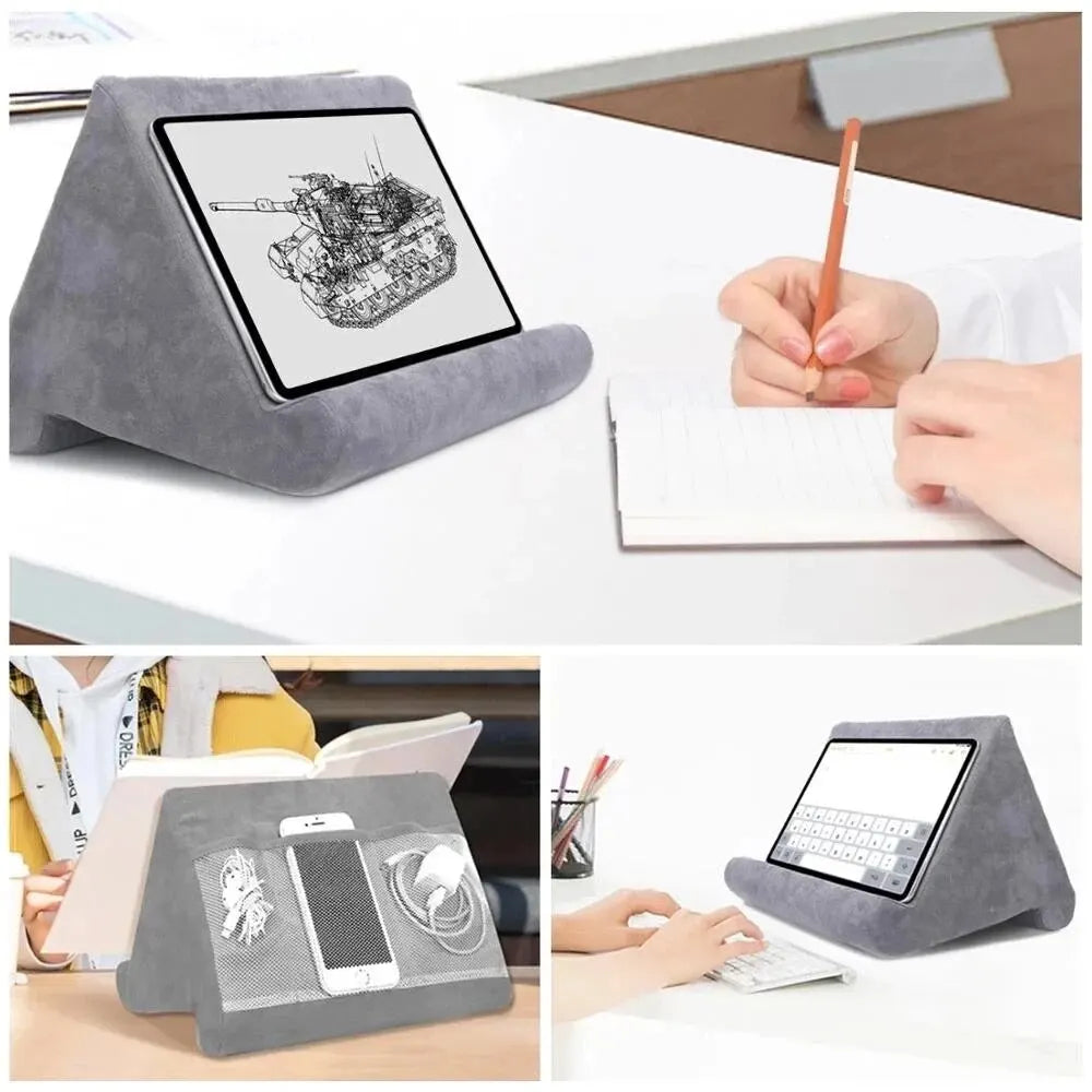 Xnyocn Tablet Pillow Stand | Soft Multi-Angle Sponge Holder for iPad, Samsung, Huawei, Kindle | Bed Sofa Book & Tablet Mount