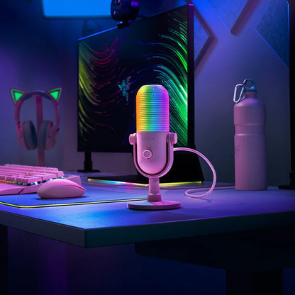 Razer Seiren V3 Chroma RGB Microphone – Tap-to-Mute, Game & Stream Reactive Lighting, Supercardioid Condenser Mic