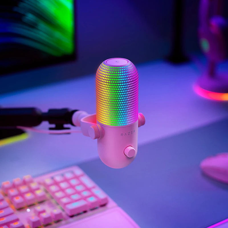 Razer Seiren V3 Chroma RGB Microphone – Tap-to-Mute, Game & Stream Reactive Lighting, Supercardioid Condenser Mic