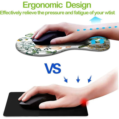 Ergonomic Mouse Pad Wrist Rest Non-Slip Rubber Desk Mat Pad Under Hand Office Mouse Carpet Wristband Wrist Support Accessories