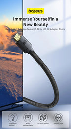 Baseus HDMI 2.1 8K Adapter Cable – Ultra HD 8K Resolution, HDR & VRR Support – Perfect for PS5, 4K/8K TVs, Mi Box, Gaming, and Home Entertainment Systems